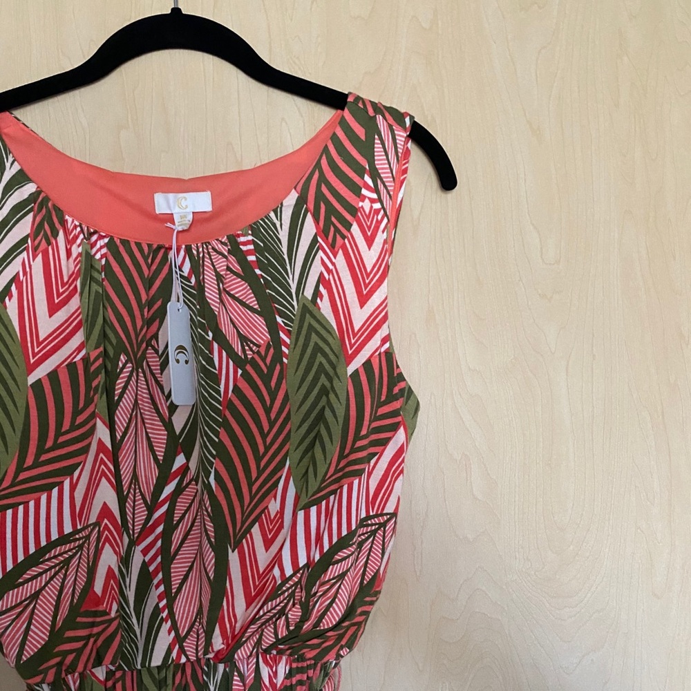 Coral Print Dress
